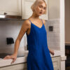 Washable Silk Short Dress - Luxury Silk Loungewear - Navy Blue - Ettee - Luxury Silk Loungewear