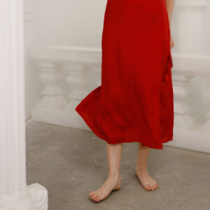 Washable Silk Dress- Silk Slip Dress - Maxi Length - Red - Ettee - Maxi length