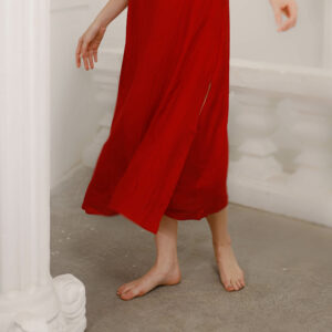 Washable Silk Dress- Silk Slip Dress - Maxi Length - Red - Ettee - Maxi length