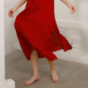 Washable Silk Dress- Silk Slip Dress - Maxi Length - Red - Ettee - Maxi length