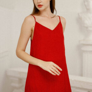 Washable Silk Dress- Silk Slip Dress - Maxi Length - Red - Ettee - Maxi length