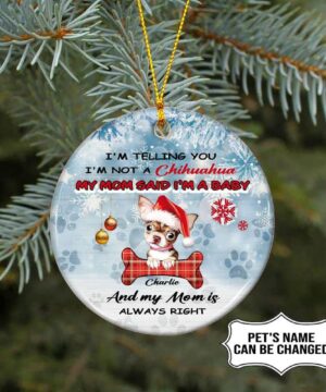 Chihuahua Dog Mom Ceramic Ornament, I'm Not A Chihuahua I'm A Baby - Ettee - Ceramic ornament