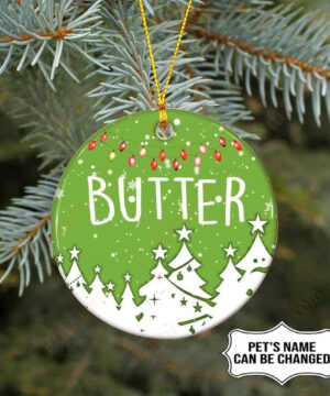 Custom Dog Name Round Ceramic Ornament, Chrismas Gift For Dog Lovers - Ettee - Ceramic ornament