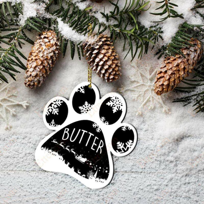 Dog Paw Custom-Shaped Ornament, Custom Name Gift For Dog Lovers - Ettee - chihuahua ornament