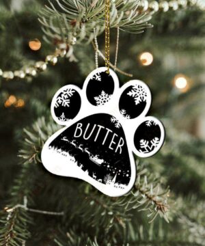 Dog Paw Custom-Shaped Ornament, Custom Name Gift For Dog Lovers - Ettee - chihuahua ornament