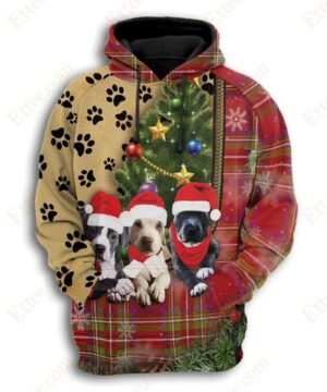 Pitbull 3D Unisex Hoodie, Christmas Gift For Dog Lovers - Ettee - 3D Sweater