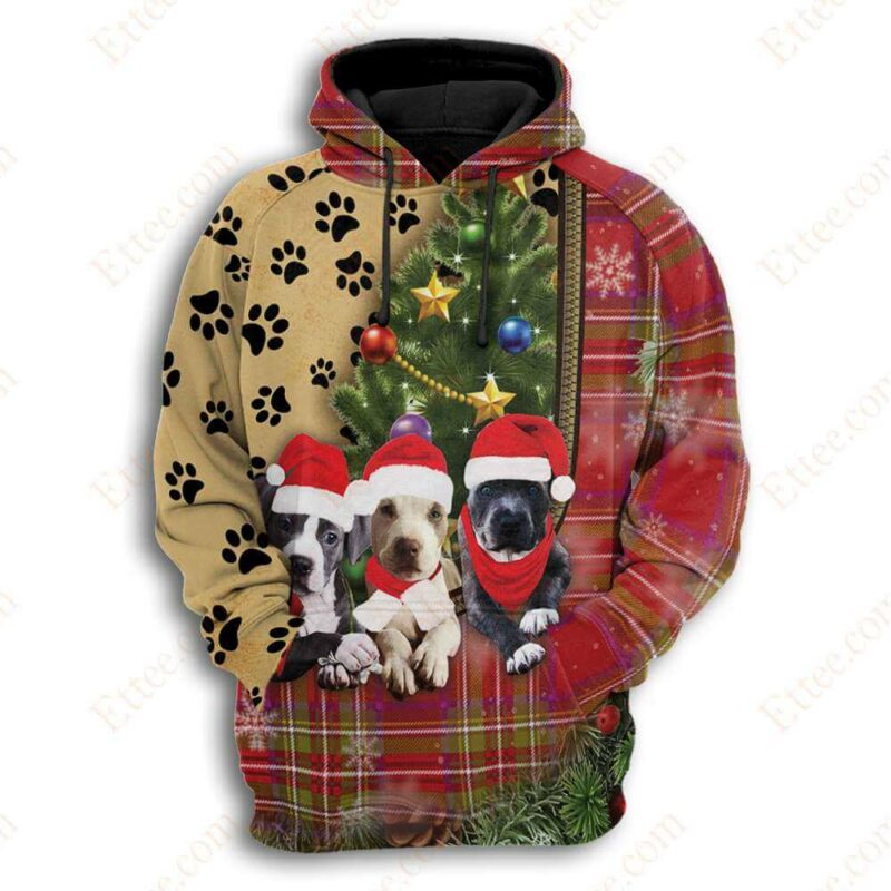 Pitbull 3D Unisex Hoodie, Christmas Gift For Dog Lovers - Ettee - 3D Sweater