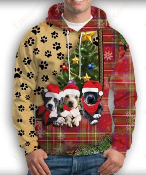 Pitbull 3D Unisex Hoodie, Christmas Gift For Dog Lovers - Ettee - 3D Sweater