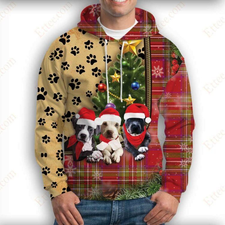 Pitbull 3D Unisex Hoodie, Christmas Gift For Dog Lovers - Ettee - 3D Sweater