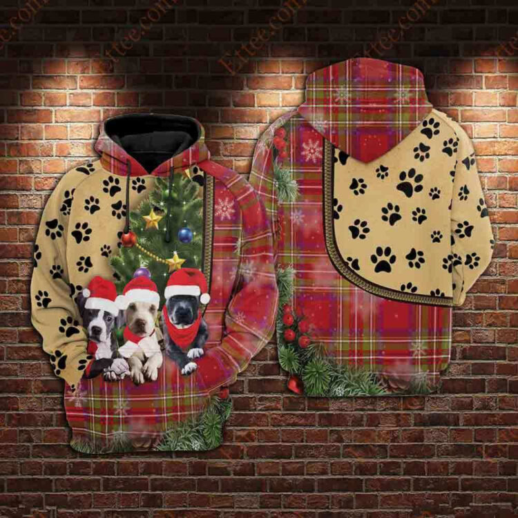 Pitbull 3D Unisex Hoodie, Christmas Gift For Dog Lovers - Ettee - 3D Sweater
