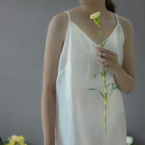 Washable Silk Short Dress- Silk Slip Dress – White - Ettee - silk slip dress