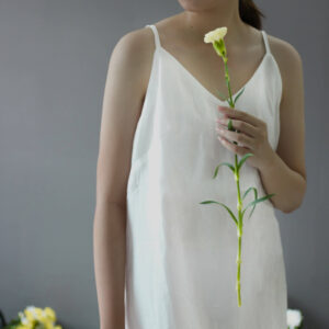 Washable Silk Short Dress- Silk Slip Dress – White - Ettee - silk slip dress