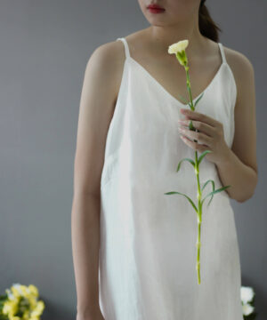 Washable Silk Short Dress- Silk Slip Dress – White - Ettee - silk slip dress