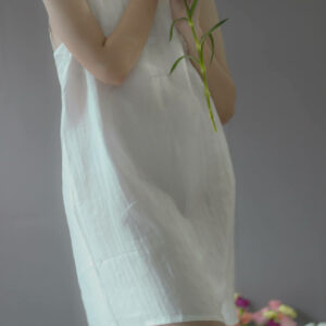 Washable Silk Short Dress- Silk Slip Dress – White - Ettee - silk slip dress