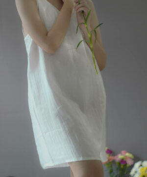 Washable Silk Short Dress- Silk Slip Dress – White - Ettee - silk slip dress