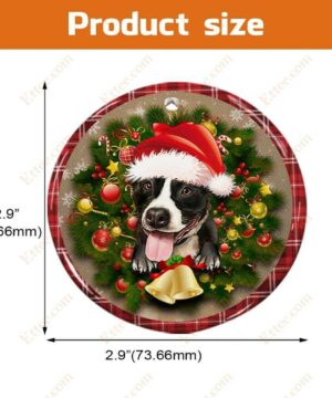 Pitbull Christmas Round Ceramic Ornament, Gift For Dog Lovers - Ettee - Ceramic ornament