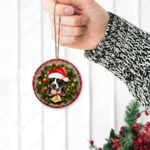Pitbull Christmas Round Ceramic Ornament, Gift For Dog Lovers - Ettee - Ceramic ornament