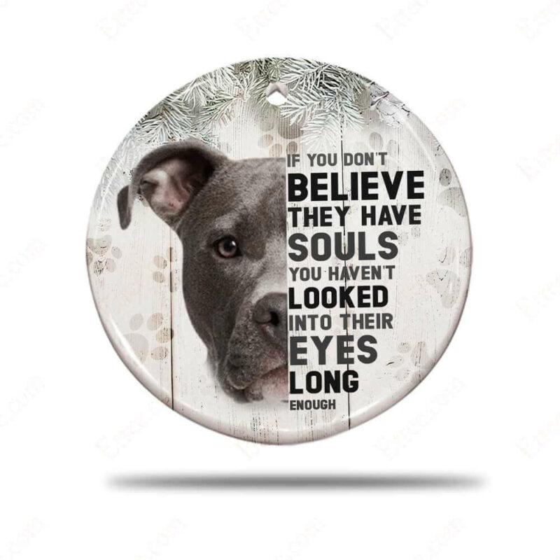 Pitbull Dog Ceramic Ornament, If You Don't Believe They Have Souls - Ettee - Ceramic ornament