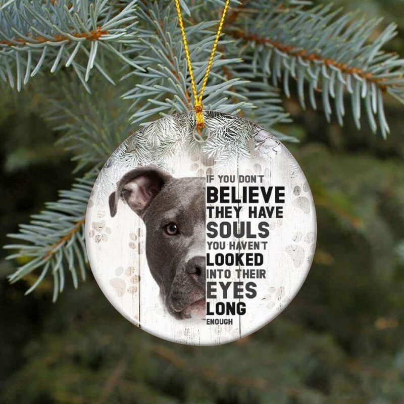 Pitbull Dog Ceramic Ornament, If You Don't Believe They Have Souls - Ettee - Ceramic ornament