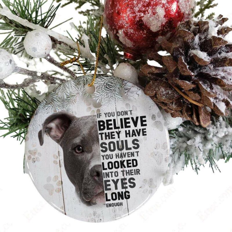 Pitbull Dog Ceramic Ornament, If You Don't Believe They Have Souls - Ettee - Ceramic ornament