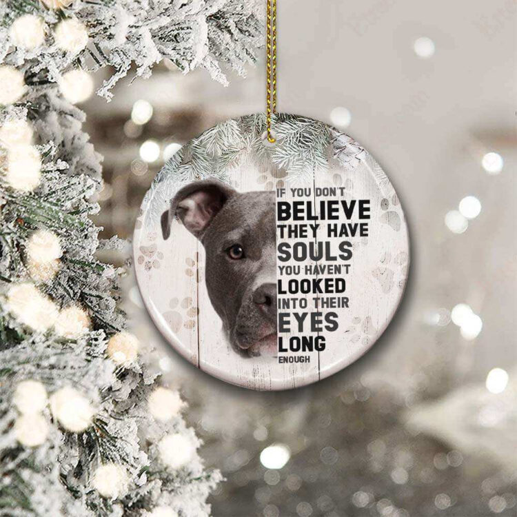 Pitbull Dog Ceramic Ornament, If You Don't Believe They Have Souls - Ettee - Ceramic ornament