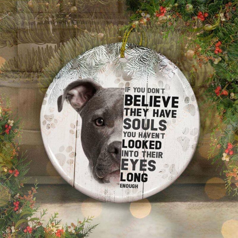 Pitbull Dog Ceramic Ornament, If You Don't Believe They Have Souls - Ettee - Ceramic ornament