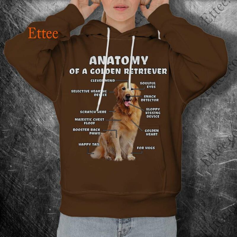 Anatomy Of A Golden Retriever 3D Unisex Hoodie, Perfect Gift For Dog Lovers - Ettee - 3D