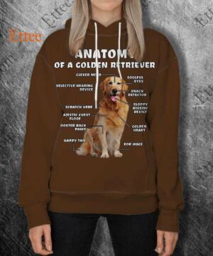 Anatomy Of A Golden Retriever 3D Unisex Hoodie, Perfect Gift For Dog Lovers - Ettee - 3D