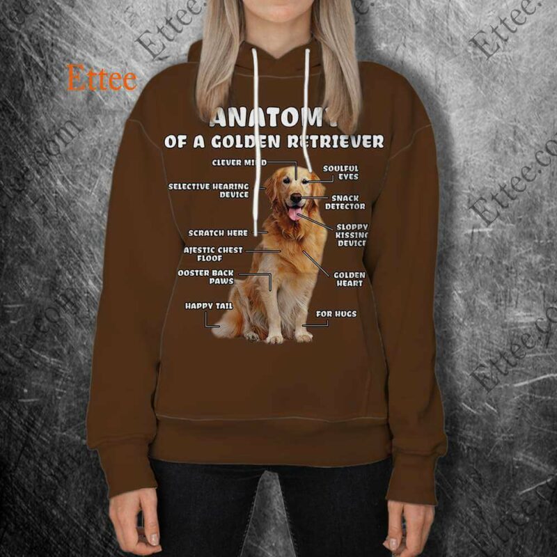 Anatomy Of A Golden Retriever 3D Unisex Hoodie, Perfect Gift For Dog Lovers - Ettee - 3D