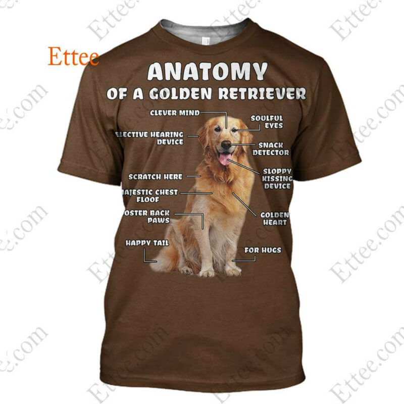 Anatomy Of A Golden Retriever 3D Unisex Hoodie, Perfect Gift For Dog Lovers - Ettee - 3D