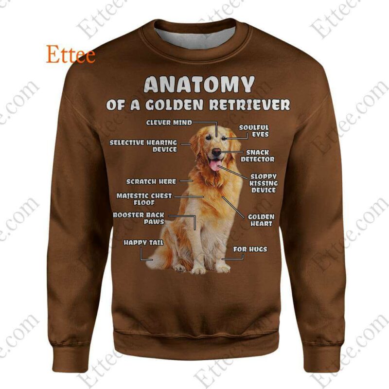 Anatomy Of A Golden Retriever 3D Unisex Hoodie, Perfect Gift For Dog Lovers - Ettee - 3D