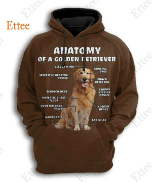 Anatomy Of A Golden Retriever 3D Unisex Hoodie, Perfect Gift For Dog Lovers - Ettee - 3D