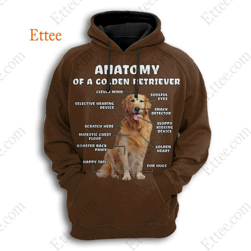 Anatomy Of A Golden Retriever 3D Unisex Hoodie, Perfect Gift For Dog Lovers - Ettee - 3D