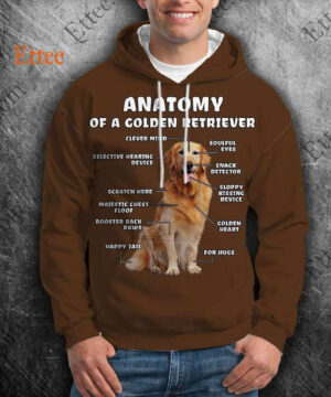 Anatomy Of A Golden Retriever 3D Unisex Hoodie, Perfect Gift For Dog Lovers - Ettee - 3D