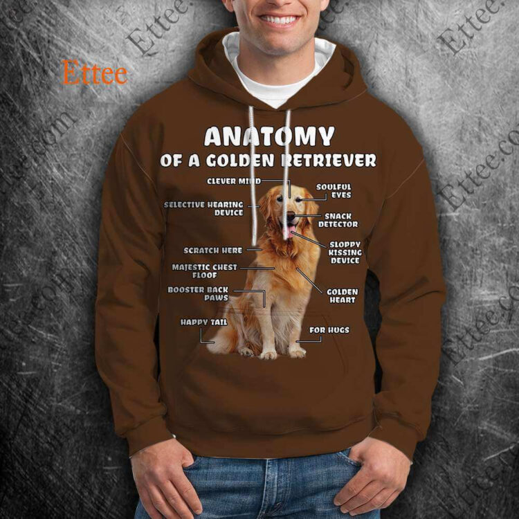 Anatomy Of A Golden Retriever 3D Unisex Hoodie, Perfect Gift For Dog Lovers - Ettee - 3D