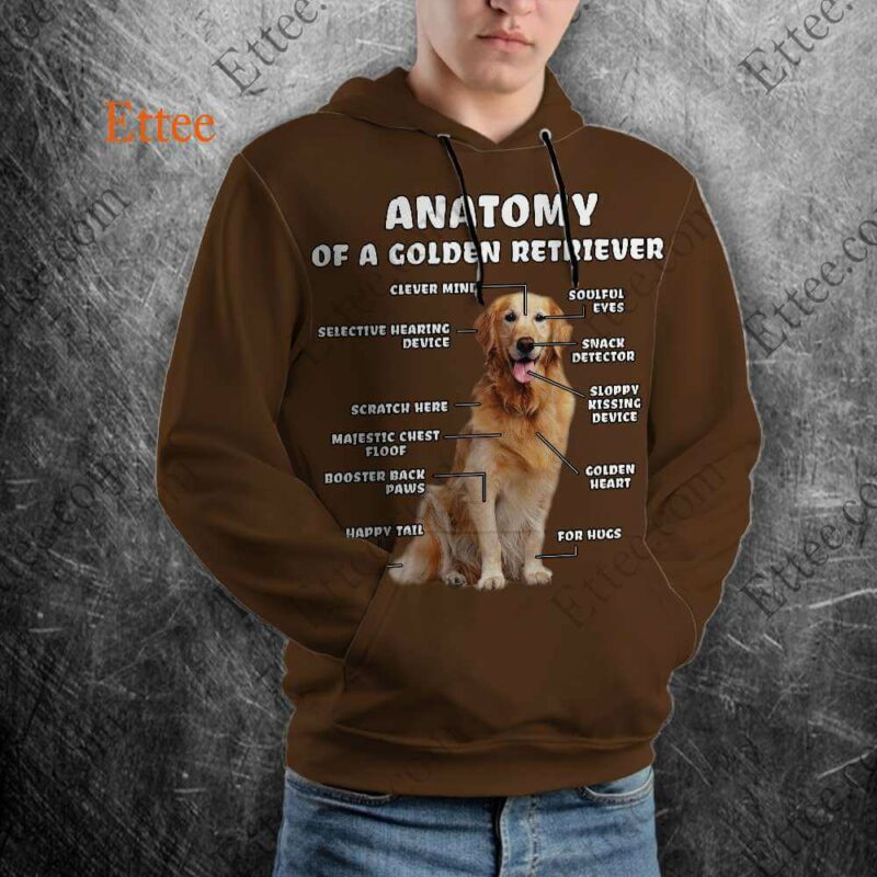 Anatomy Of A Golden Retriever 3D Unisex Hoodie, Perfect Gift For Dog Lovers - Ettee - 3D