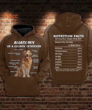 Anatomy Of A Golden Retriever 3D Unisex Hoodie, Perfect Gift For Dog Lovers - Ettee - 3D