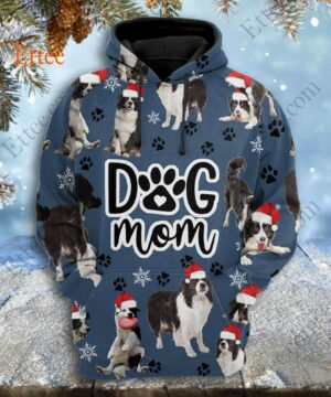 Border Collie 3D Unisex Hoodie, Dog Mom Christmas 2022 - Ettee - 3D