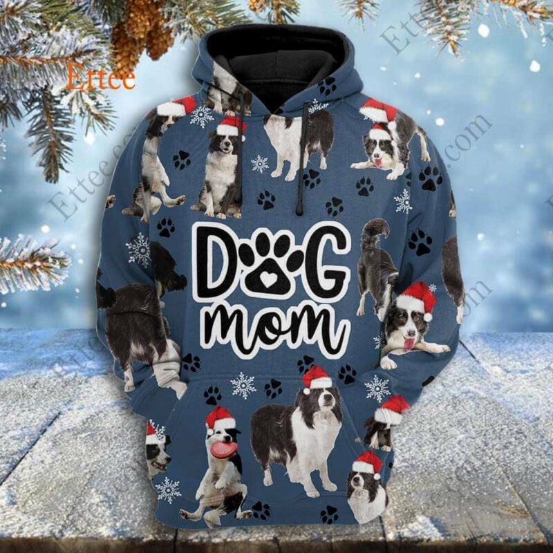 Border Collie 3D Unisex Hoodie, Dog Mom Christmas 2022 - Ettee - 3D