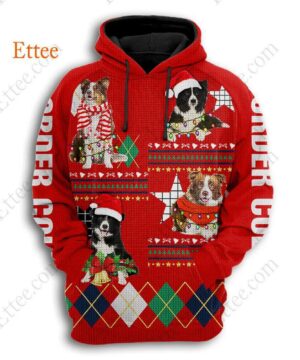 Border Collie 3D Unisex Hoodie Gift for Dog Lovers - Ettee - 3D