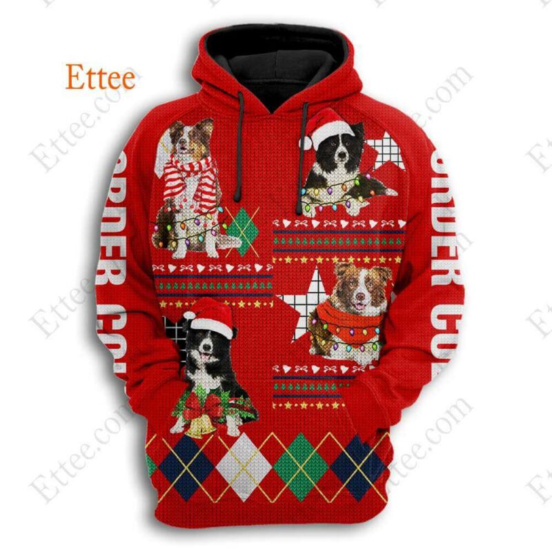 Border Collie 3D Unisex Hoodie Gift for Dog Lovers - Ettee - 3D