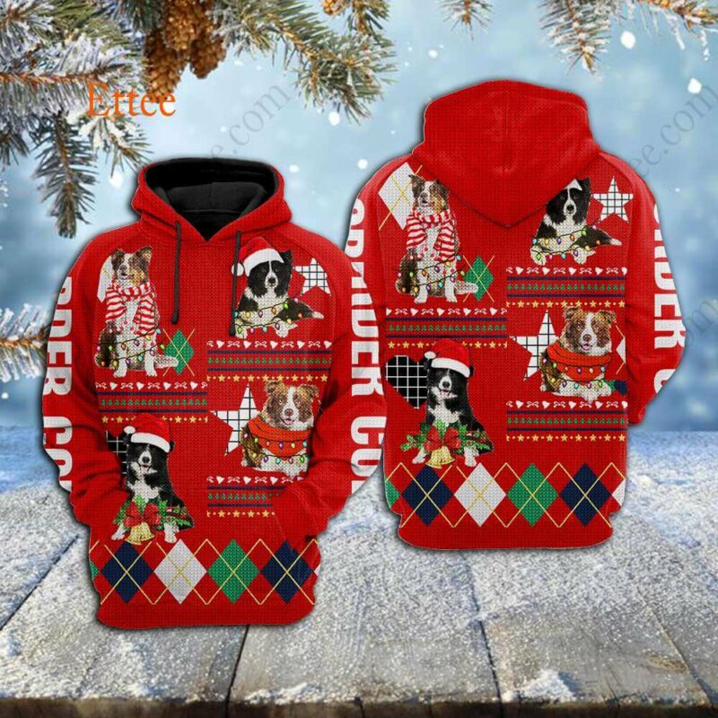 Border Collie 3D Unisex Hoodie Gift for Dog Lovers - Ettee - 3D