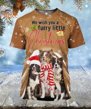 Border Collie 3D Unisex Hoodie, We Wish You A Furry Little Christmas - Ettee - 3D