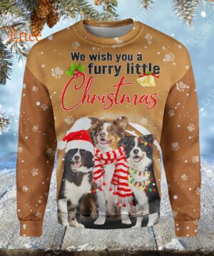 Border Collie 3D Unisex Hoodie, We Wish You A Furry Little Christmas - Ettee - 3D