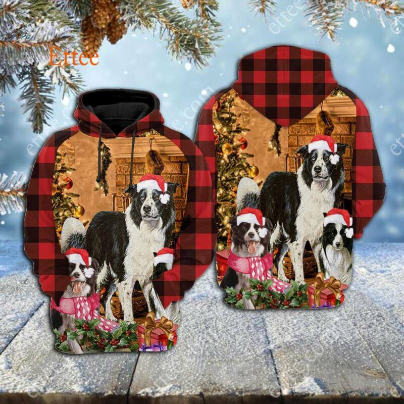 Border Collie Vintage 3D Unisex Hoodie, Dog Gift 2022 - Ettee - 2022