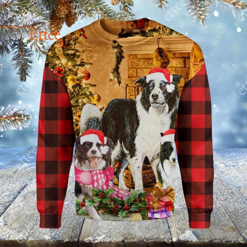 Border Collie Vintage 3D Unisex Hoodie, Dog Gift 2022 - Ettee - 2022