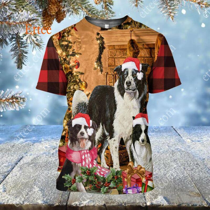 Border Collie Vintage 3D Unisex Hoodie, Dog Gift 2022 - Ettee - 2022