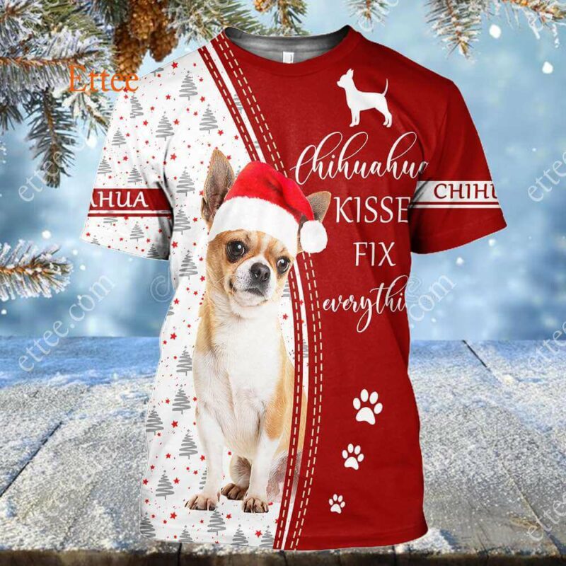 Chihuahua Kisses Fix Everything 3D Unisex Hoodie - Ettee - 3D