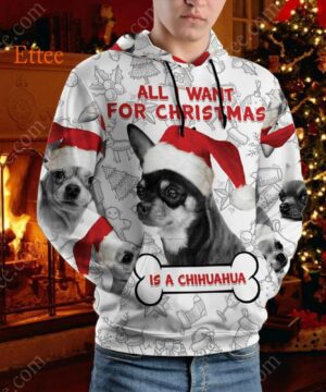 Chihuahua Sketch 3D Unisex Hoodie - Ettee - 3D