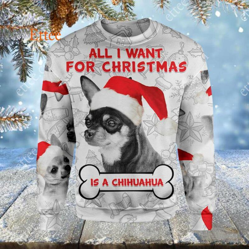 Chihuahua Sketch 3D Unisex Hoodie - Ettee - 3D